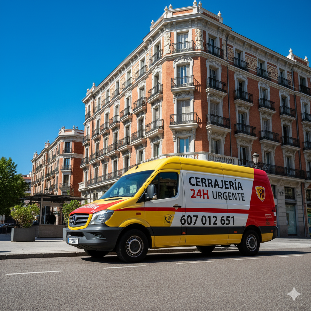 Furgoneta de cerrajería urgente 24 horas en Madrid, La Castellana, Salamanca, Las Tablas y San Sebastián de los Reyes